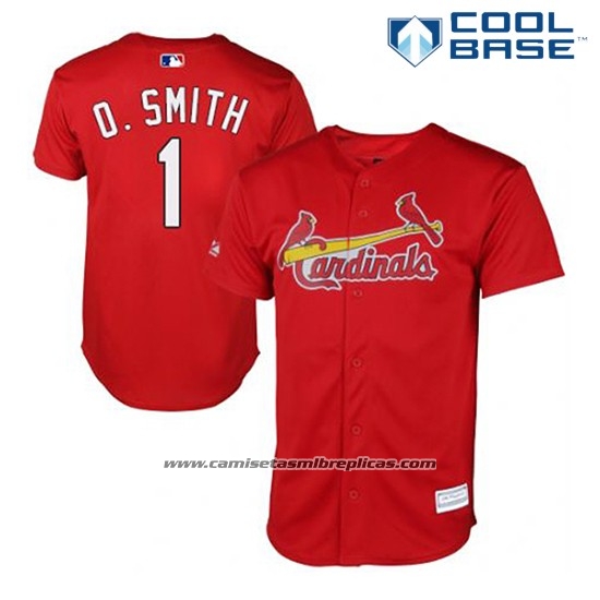 Camiseta Beisbol Hombre St. Louis Cardinals Ozzie Smith 1 Rojo Cool Base